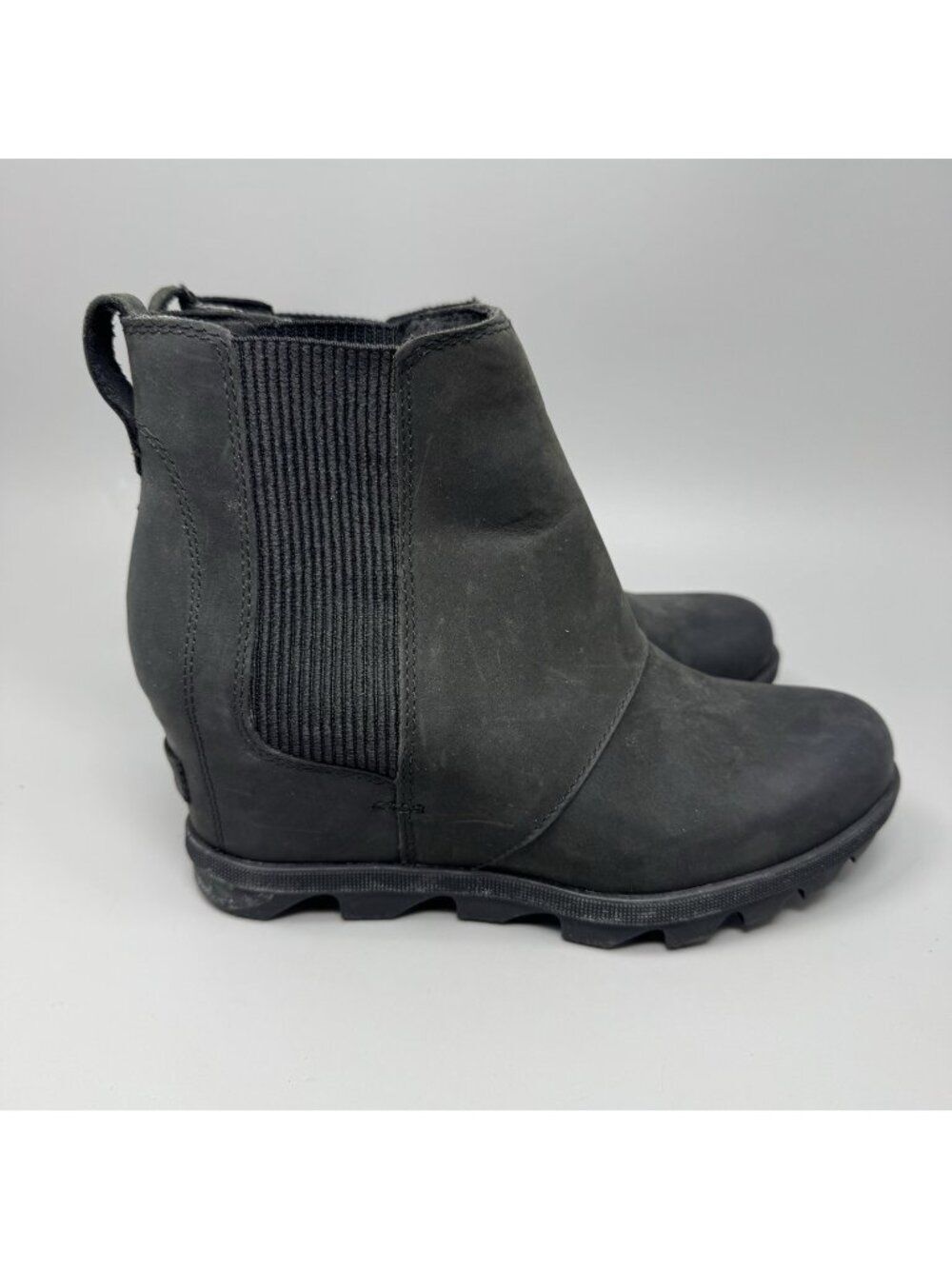 SOREL Joan Of Arctic Wedge II Chelsea Boots Black NL3022-010 Womens Size 8